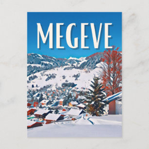 Megève Skistation Postkarte
