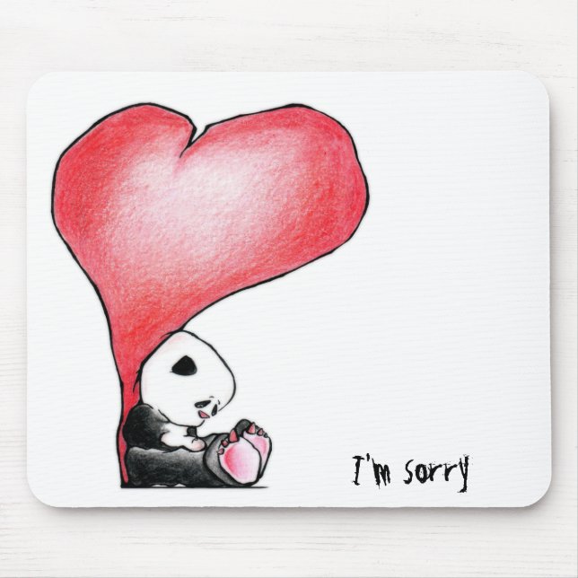 Megg: Ein niedlicher Panda - Herz, bin ich traurig Mousepad (Vorne)