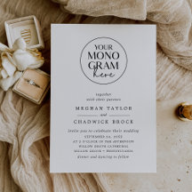 MEGHAN Elegantes Wappen Monogram Schwarz-weiß Wedd