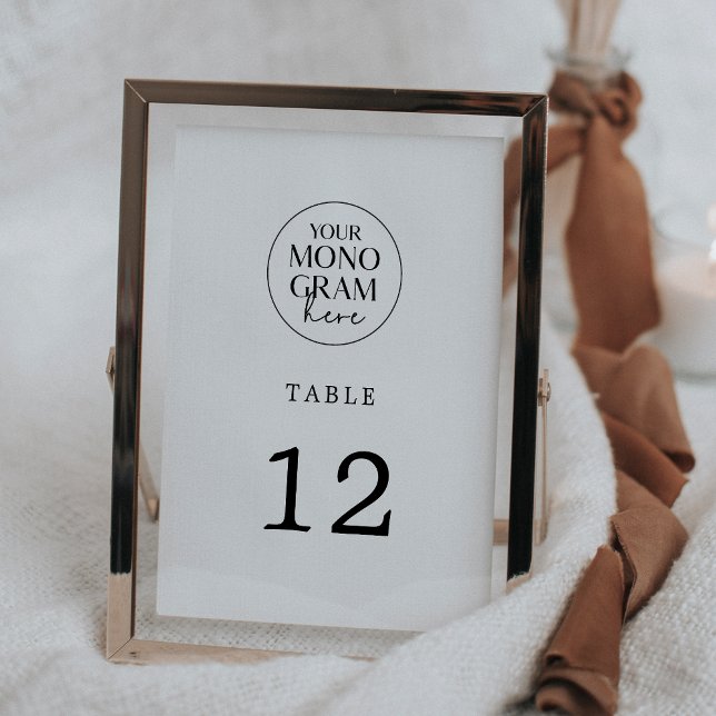 MEGHAN Monogram Schwarz-weiße Hochzeitshilfen Tisc Einladung (MEGHAN Monogram Black White Wedding Table Numbers)