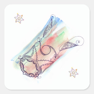 Megillah Scroll Case Purim Quadratischer Aufkleber