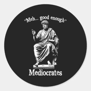 MeGood genug Mediocrates Funny Old Griechisch Phil Runder Aufkleber