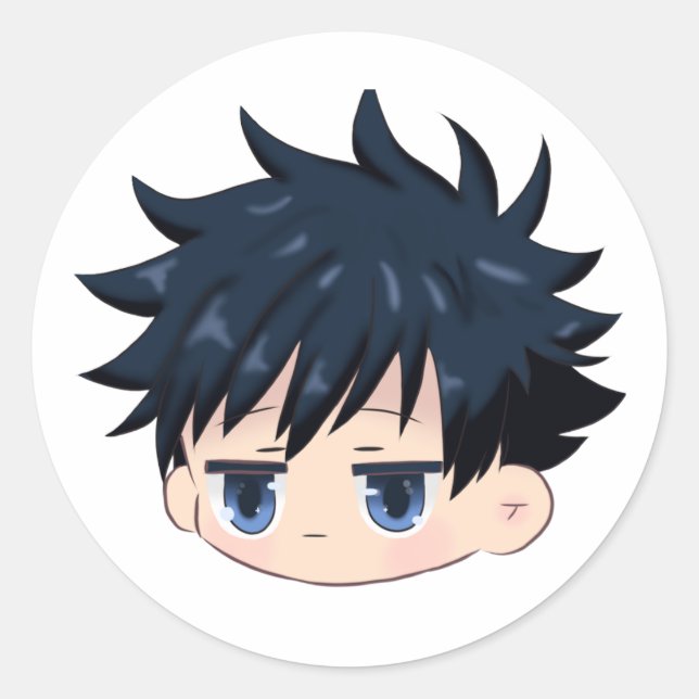 Megumi inspired chibi runder aufkleber (Vorderseite)