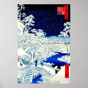 Meguro Drum Bridge und Sunset Hill 1857 Poster