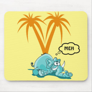 Meh. Alberner Blue Elephant Cartoon mit Google Eye Mousepad