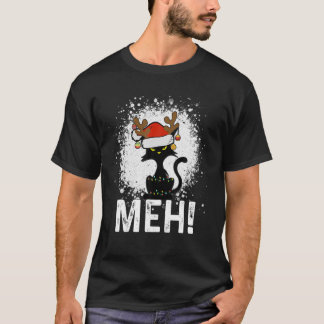 Meh Black Cat Christmas T-Shirt