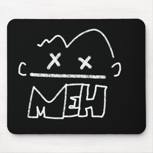 Meh Funny Face Emoji Mousepad (Vorne)
