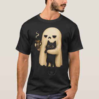 Meh Geistkatze Gruselige Schwarze Katze Lustiger H T-Shirt