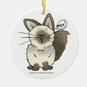 Meh Katzen-Weihnachtsverzierung Keramikornament