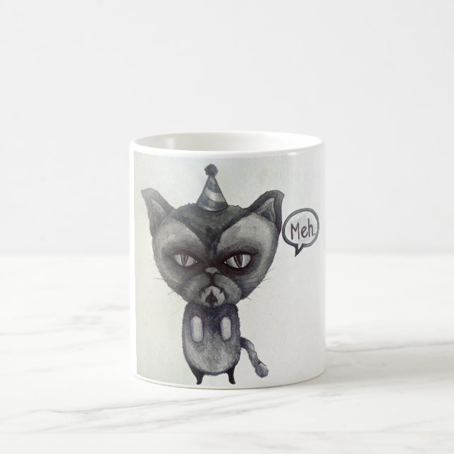 meh mürrische Katzen-Partyteekaffee-Tassenkunst Kaffeetasse (Mittel)