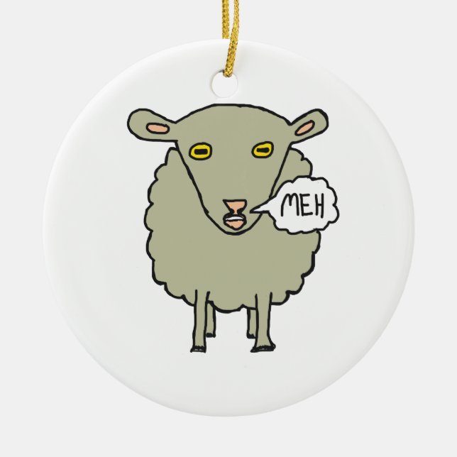 Meh Sheep Keramik Ornament (Vorne)
