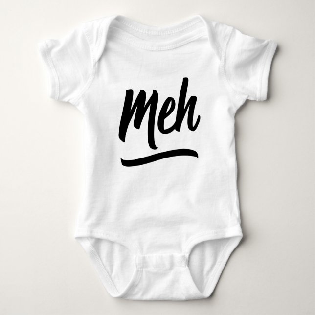 Meh Typografie Baby Strampler (Vorderseite)