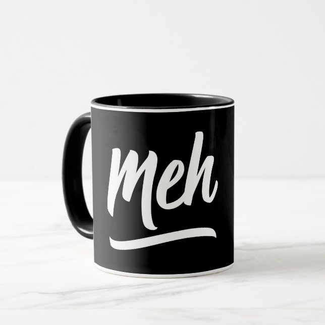 Meh Typografie Tasse (Vorderseite Links)