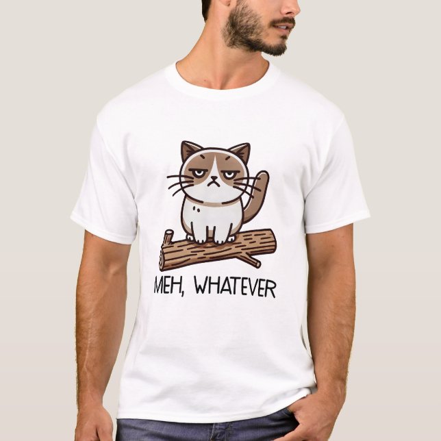 Meh Was Cat T-Shirt (Vorderseite)