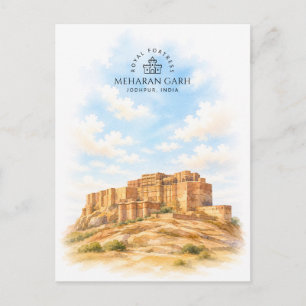 Meharan Garh Jodhpur Architektur Landschaft Feiertagspostkarte