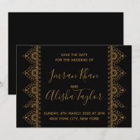 Mehendi Indian Wedding Save the date Einladung