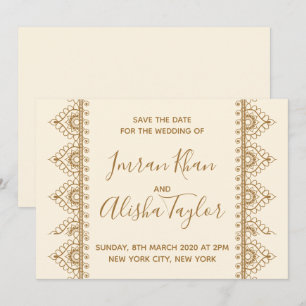 Mehendi Indian Wedding Save the date Einladung
