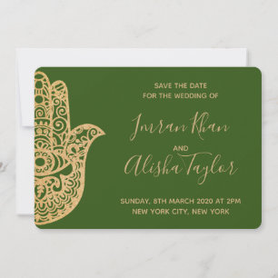 Mehendi Indische Hochzeit Save the Date Hamsa Henn