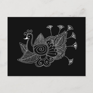 Mehendi Peacock Postkarte