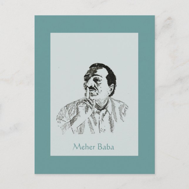 Meher Baba Silence Portrait Postcard Postkarte (Vorderseite)