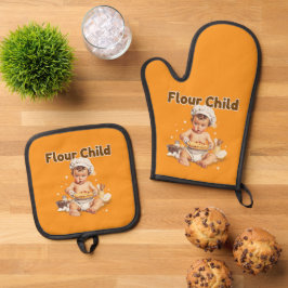 Mehl Ofenhandschuh & Topflappen-Set