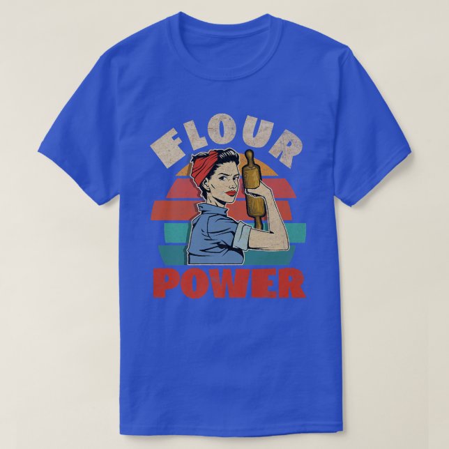Mehl Power Backen T-Shirt Bäcker (Design vorne)