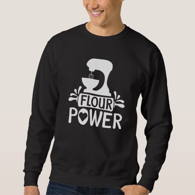 Mehl Power Brot Backen Sweatshirt (Vorderseite)