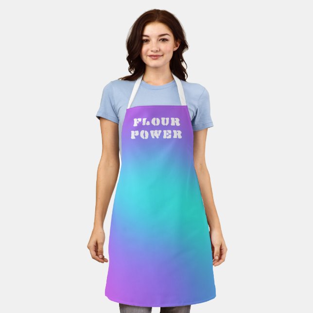 Mehl Power Lila Aquamarine Schürze (Getragen)