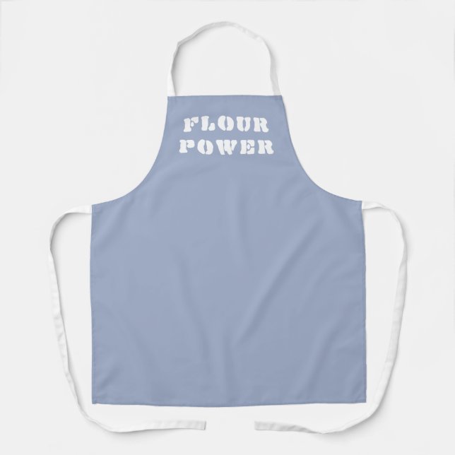 Mehl Power Periwinkle Blue Backen Schürze (Vorderseite)