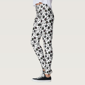 Mehl-Sack inspirierte schwarze und weiße Leggings
