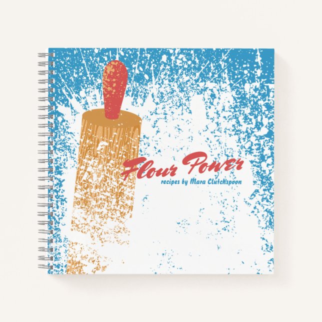 Mehl Walzen Button personalisiertes Kochbuch Notizbuch (Vorderseite)