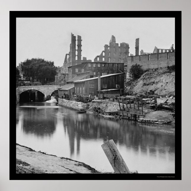 Mehlmühle vom James River & Richmond, VA 1865 Poster (Vorne)