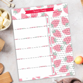 Mehlplaner & Einkaufsliste Erdbeermuster Notizblock