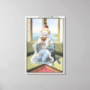 Mehmed II (1432-81) nannte "Fatih", der Eroberer, Leinwanddruck