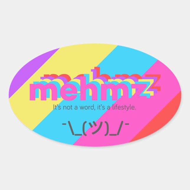 Mehmz Striped Tagline Sticker (Vorderseite)