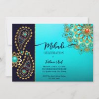 Mehndi aquamarin Goldschmuck Pisley laden