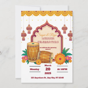 Mehndi Dholki  Einladung