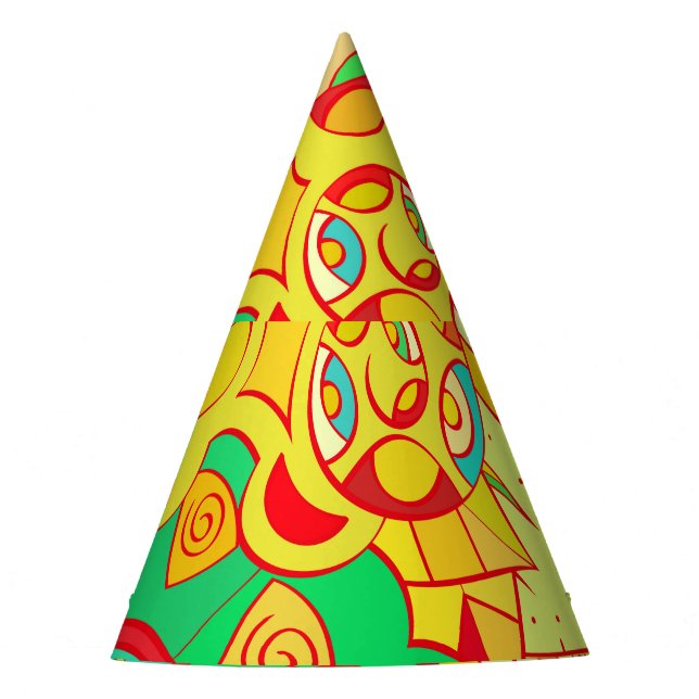 Mehndi Doodle: farbenfrohe ethnische Textur. Partyhütchen (Vorderseite)