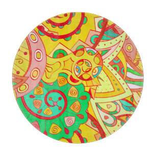 Mehndi-Doodle: Farbige ethnische Textur. Schneidebrett