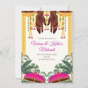 Mehndi Einladungen als Digital Dholki einladen