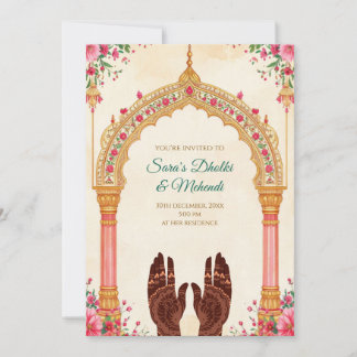 Mehndi-Einladungen Digitale Dholki-Einladungen Einladung