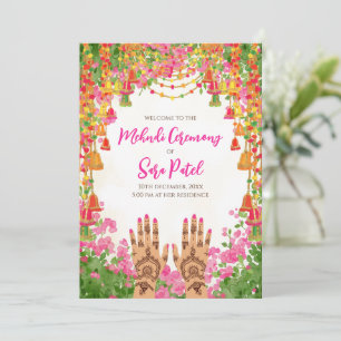 Mehndi Einladungen & Mehndi lädt Hindu Hochzeit ei
