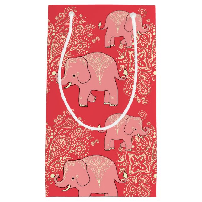 mehndi Elefant-Geschenktasche Kleine Geschenktüte (Vorderseite)