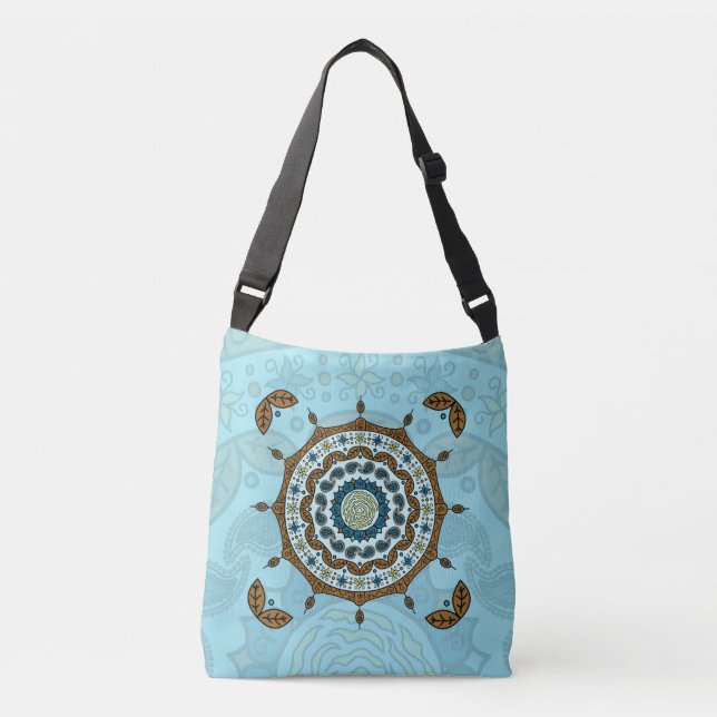 Mehndi Fantasy Copper All-Over-Print Bag Tragetaschen Mit Langen Trägern (Vorderseite)