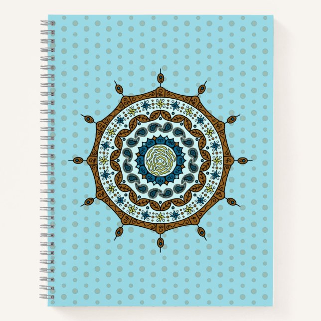 Mehndi Fantasy Copper Spiral Notebook Notizbuch (Vorderseite)