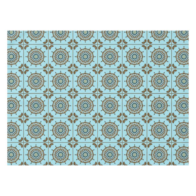 Mehndi Fantasy Copper Tableclout Tischdecke (Vorderseite (Horizontal))