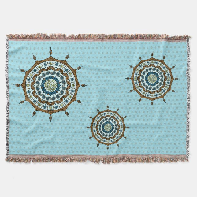 Mehndi Fantasy Copper Throw Blanket Decke (Vorderseite)