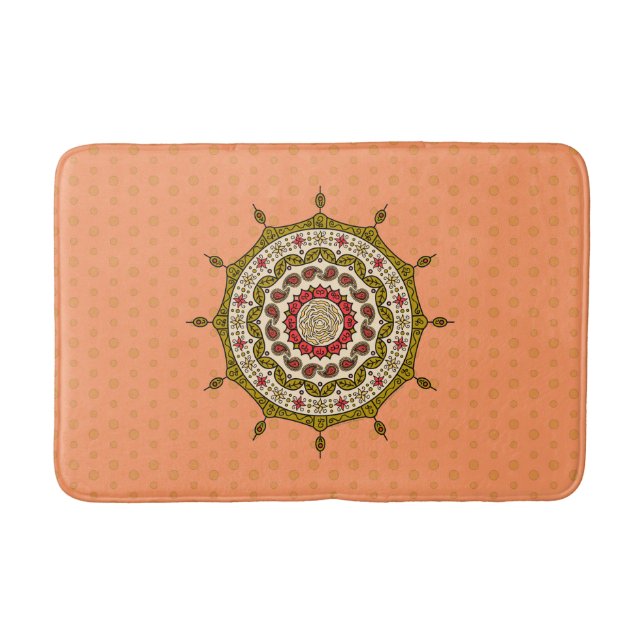 Mehndi Fantasy Gold Bath Mat Badematte (Vorderseite)