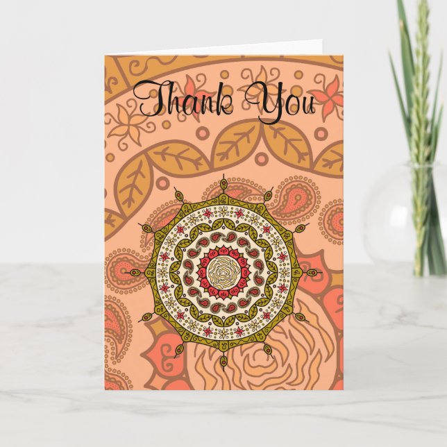 Mehndi Fantasy Gold Card Dankeskarte (Vorderseite)