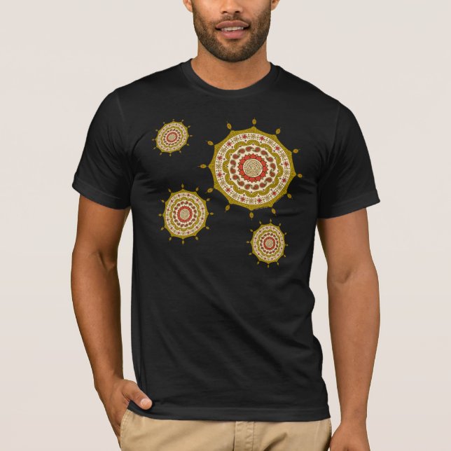 Mehndi Fantasy Gold Men's Dark Shirt (Vorderseite)